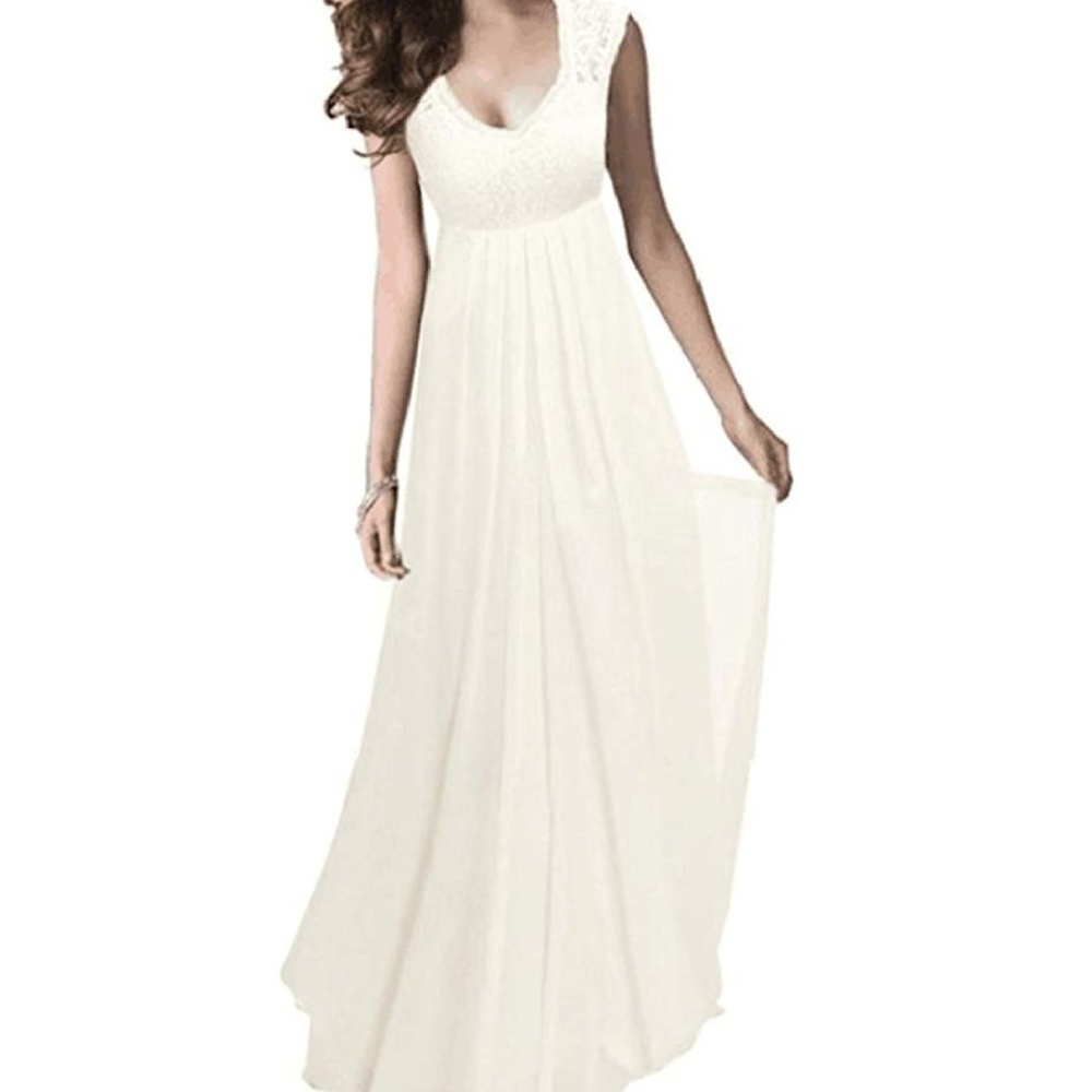 Women's Lace V Neck Sleeveless Maxi